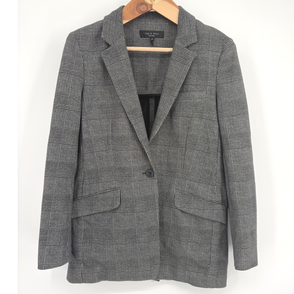 Rag & Bone Glen Plaid Blazer Parisian Workwear Office Core Capsule Wardrobe Sz 8
